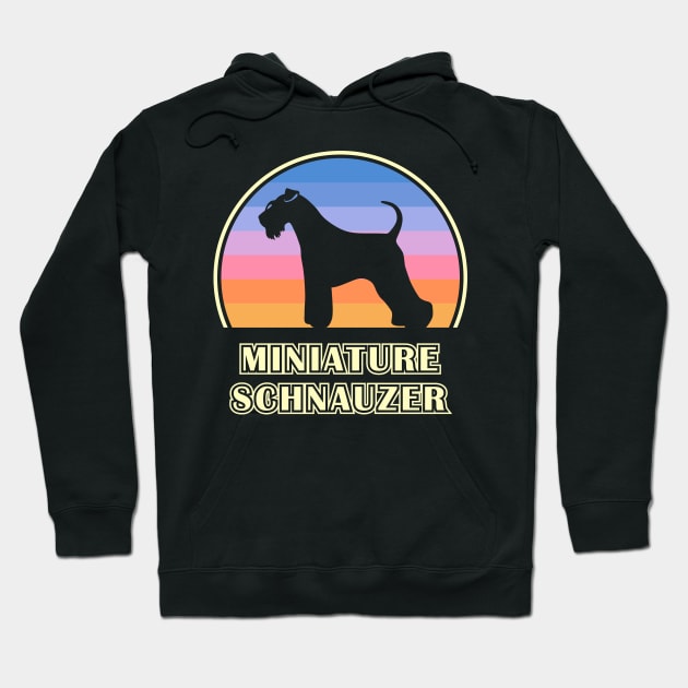 Miniature Schnauzer Vintage Sunset Dog Hoodie by millersye